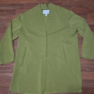 Carolina Belle Green Cardigan Jacket Coat XL Career Work Office Layering Chic